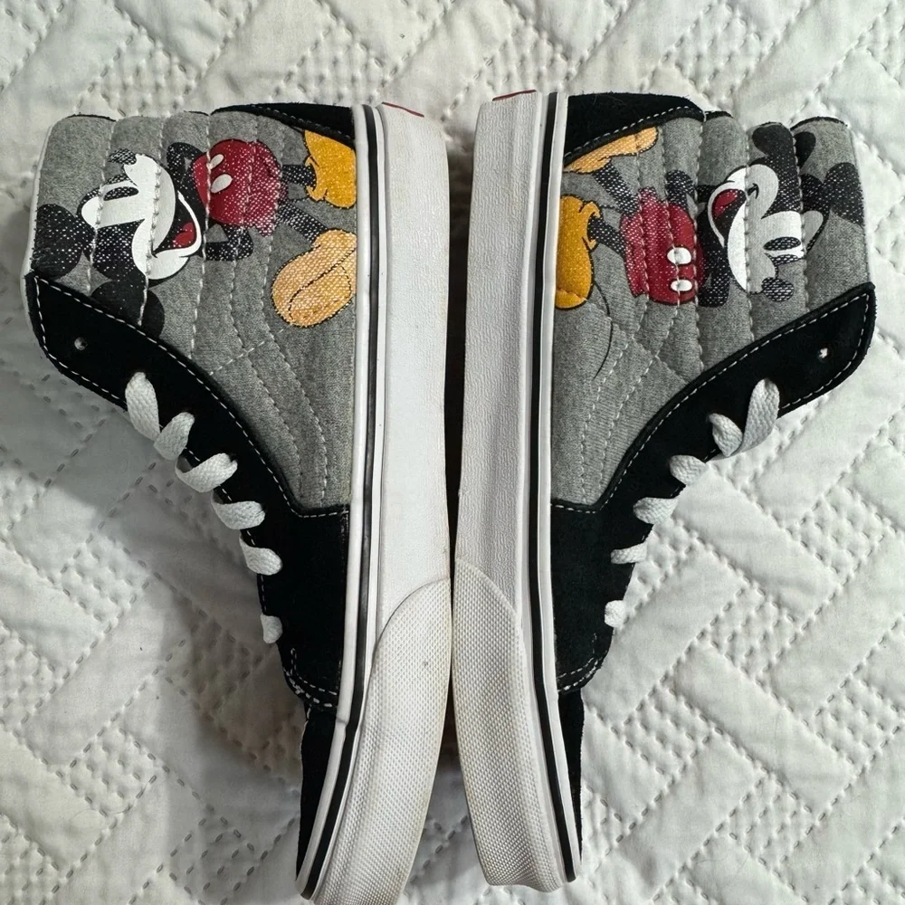 Vans Kids Mickey Mouse Disney Black Gray High-Top Sneakers Size 3Y - Picture 6 of 14